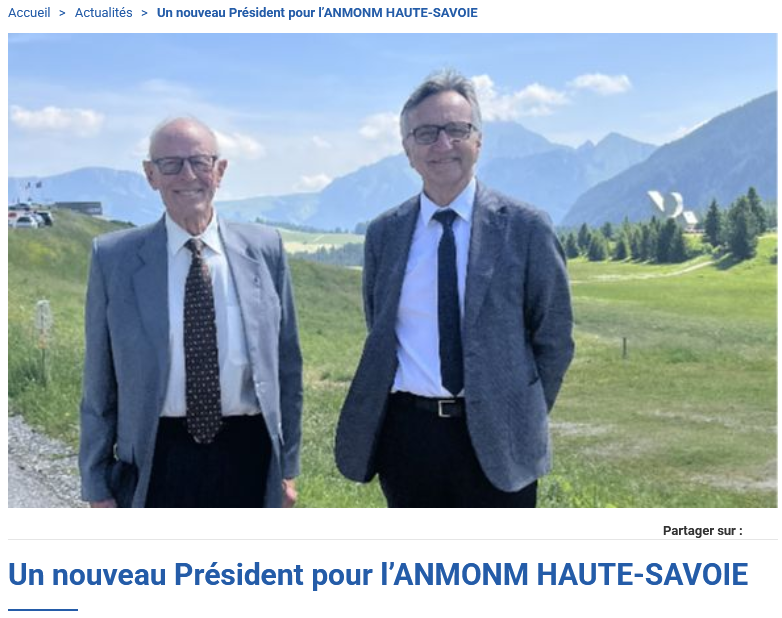Un nouveau président de L’ANMONM 74